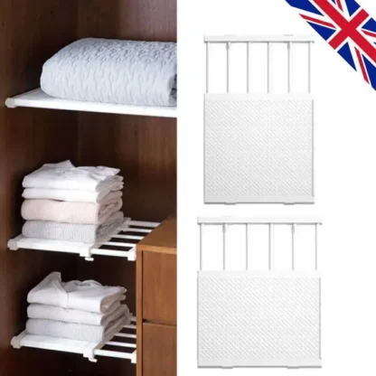 Adjustable Closet Cupboard Storage Organizer Shelf Extendable Divider - Image 4