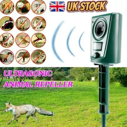 Battery Ultrasonic Garden Deterrent Repeller Animal Cat Scarer Pest - Image 2