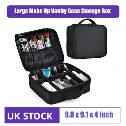 Large Make Up Vanity Case Storage Box Organizer Cosmetic Travel - Image 2