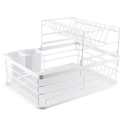 2-Tier Metal For Kitchen Dish Drainer Rack also with Removable Drip Tray - Image 6