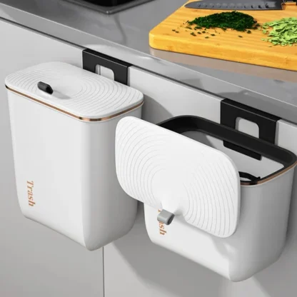 Kitchen Bathroom Hanging Small Waste Bin with Lid for cabinets