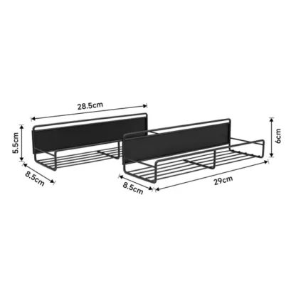 2pcs Magnetic Storage Rack | For Kitchen Fridge | Black Carbon Steel - Image 3