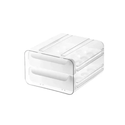 Double-Layer Egg Storage Drawer Box, Holds 32 Eggs, Clear Body - Image 7