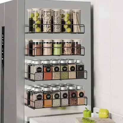 2pcs Magnetic Storage Rack | For Kitchen Fridge | Black Carbon Steel - Image 7