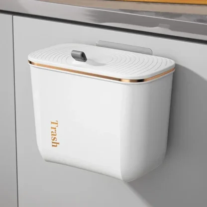 Kitchen Bathroom Hanging Small Waste Bin with Lid for cabinets - Image 6