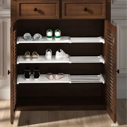 Adjustable Closet Cupboard Storage Organizer Shelf Extendable Divider - Image 5