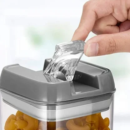 7Pcs Grey Airtight Food Storage Containers & Clasp Clear Plastic Lids - Image 6