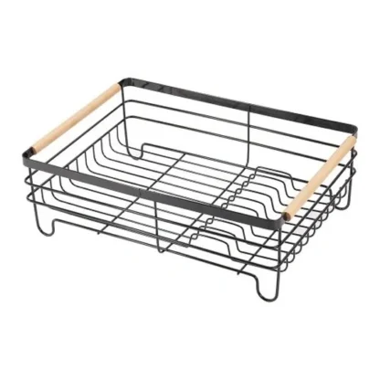 Black Iron Dish Drainer Kitchen Countertop Storage Rack Sink Tray - Image 4