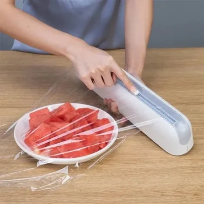 Durable Easy Use For Kitchen Plastic Wrap Dispenser With Sliding Cutter - Image 2