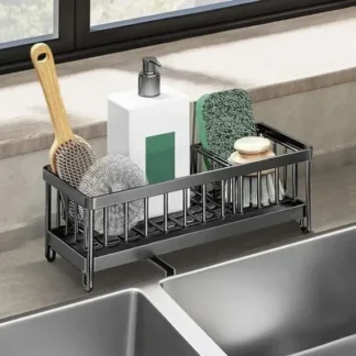 Kitchen Sink Caddy Organiser With Auto Drain Tray Storage System