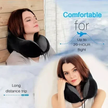Memory Foam U-shaped Pillow Travel Neck Support - Image 3