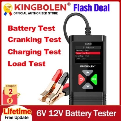Kingbolen BM550 Car Battery Tester 6V 12V 24V 100-2000CCA Battery