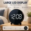 LED Digital Alarm Clock with Large Clear Display and Modern Round