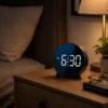 LED Digital Alarm Clock with Large Clear Display and Modern Round