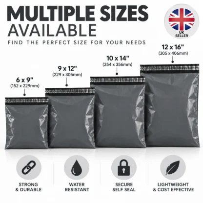 Grey Mailing Bags – Multiple Sizes
