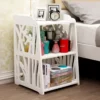 small white bedside table
