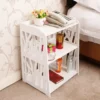 small white bedside table
