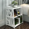 small white bedside table