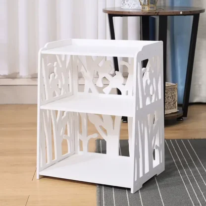 small white bedside table
