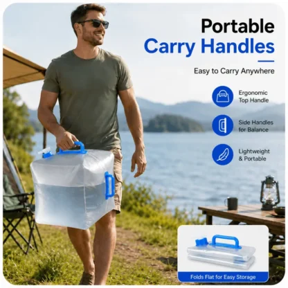 Reliable 20L Foldable Water Container with Tap for Camping