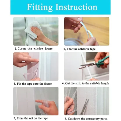 White Window and Door Screen Mesh Net for Bugs Mosquitoes Flies Insects Moths