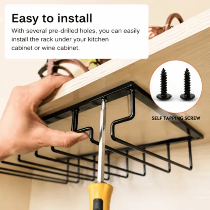 Under Cabinet Wine Glass Rack