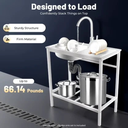 Freestanding Stainless Steel Sink