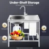 Freestanding Stainless Steel Sink