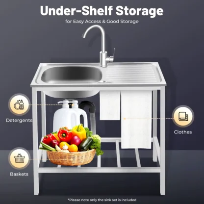 Freestanding Stainless Steel Sink
