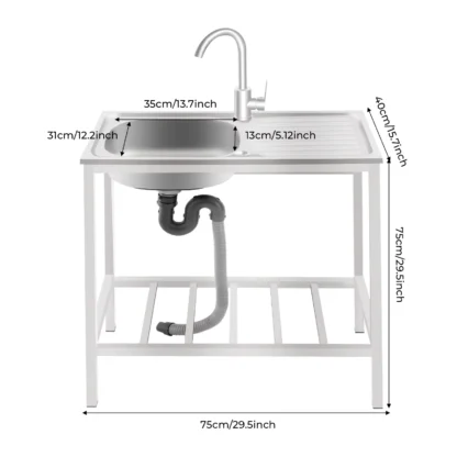 Freestanding Stainless Steel Sink