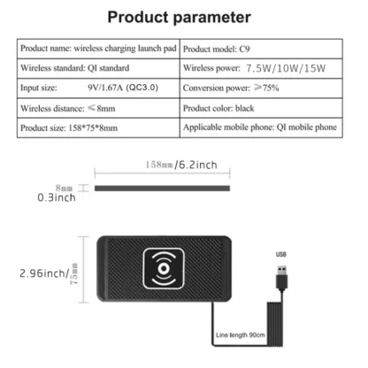 15W Wireless Car Charger Pad