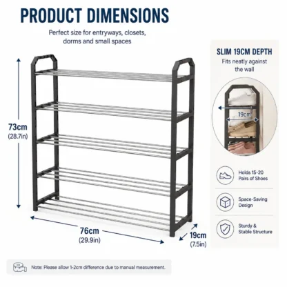 5 Tier Shoe Rack
