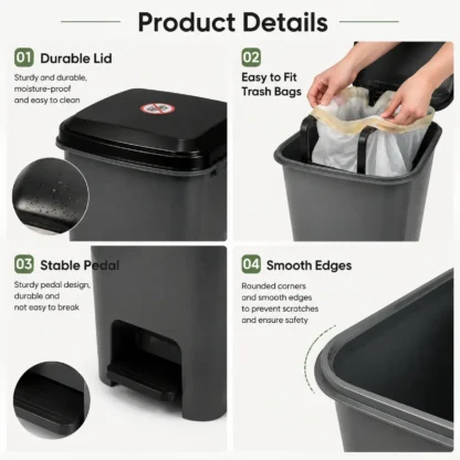 20L Slim Pedal Bin