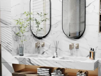 Black Oval Bathroom, Entryway, Hallway, Room Mirror - 6